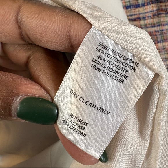 Halogen Tweed Blazer Size L Multicolor Four Pocket Button Front Business Casual - Picture 8 of 10